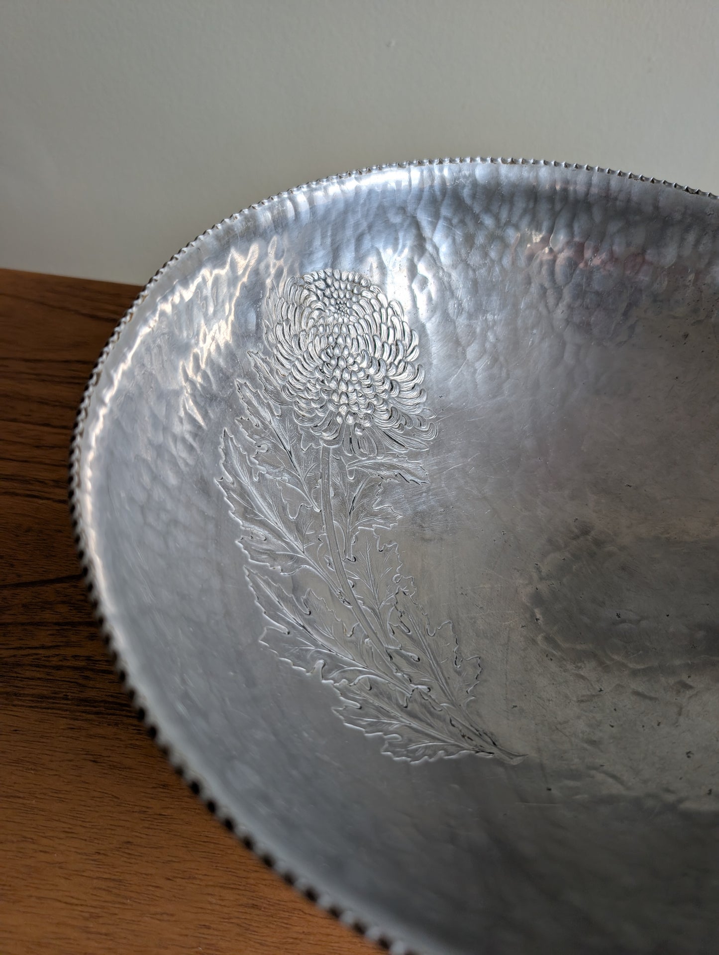 Hammered Aluminum Pedestal Bowl