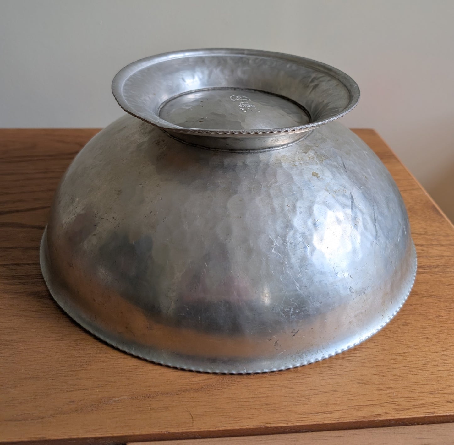 Hammered Aluminum Pedestal Bowl