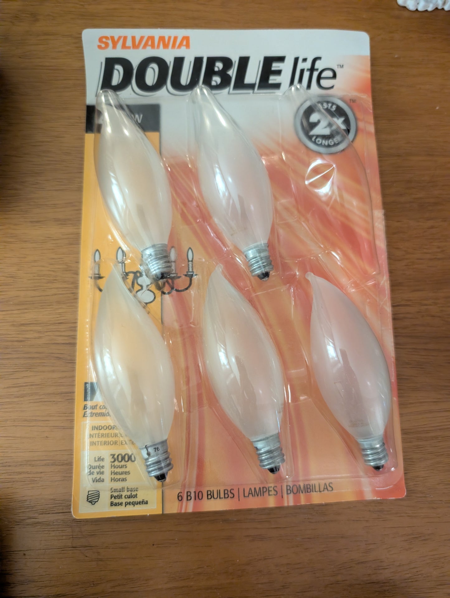 5 Pack 40W Frosted Bent Tip Small Base