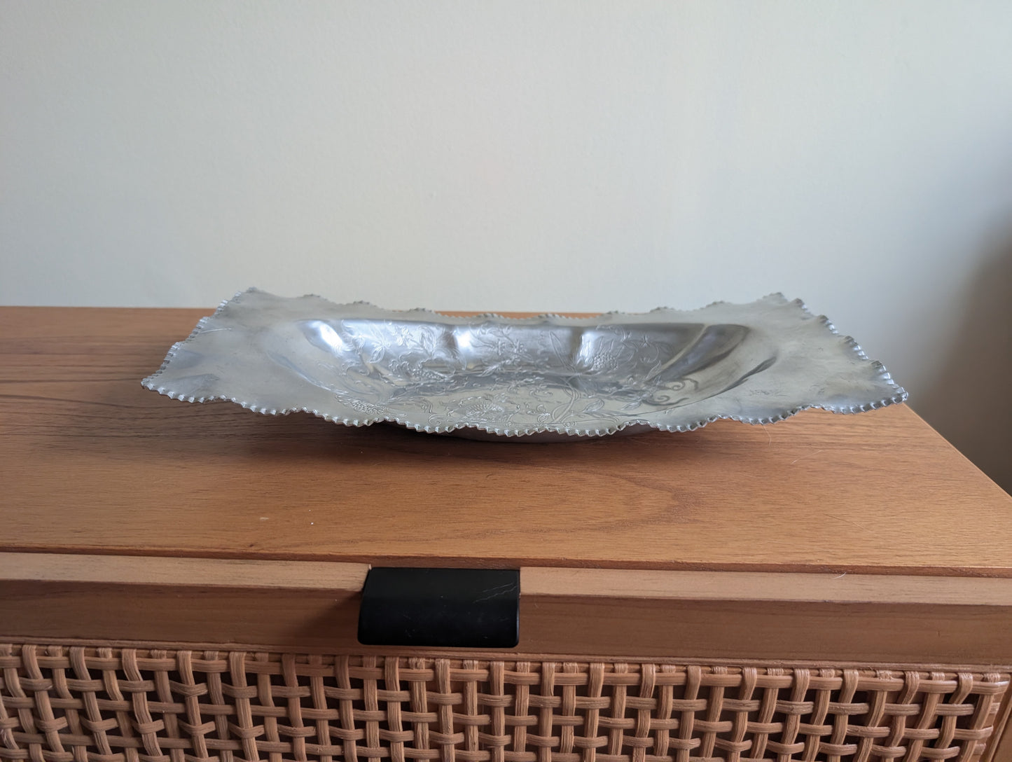 Hammered Aluminum Admiration Rectangular Tray with Wildflowers