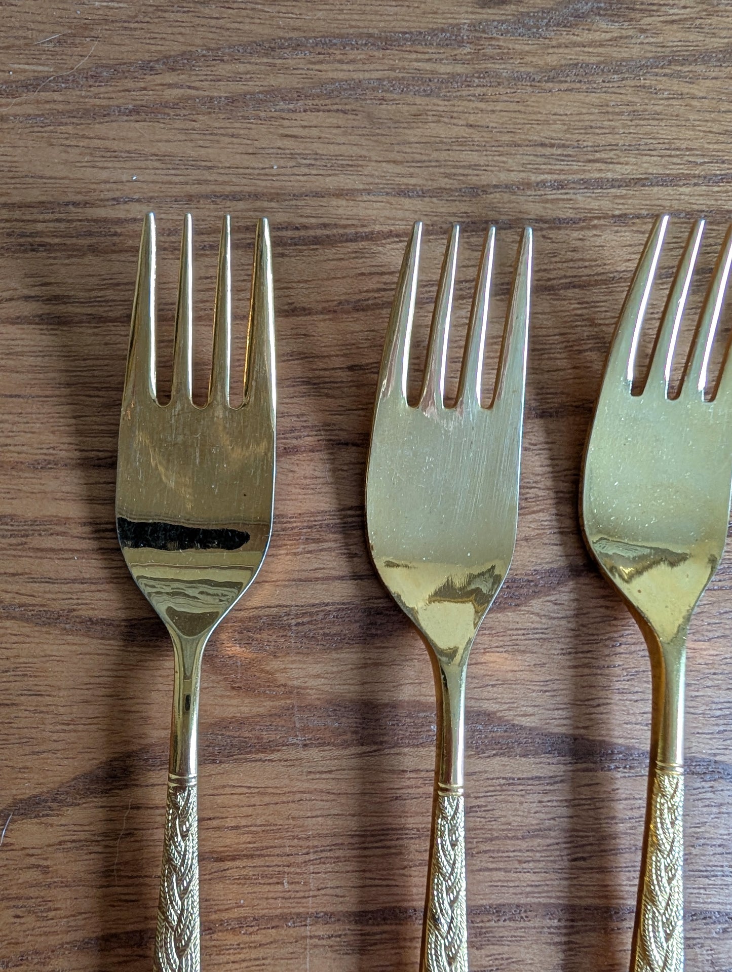 Set of Five Alexia Present VIP Gold Plated Salad Forks