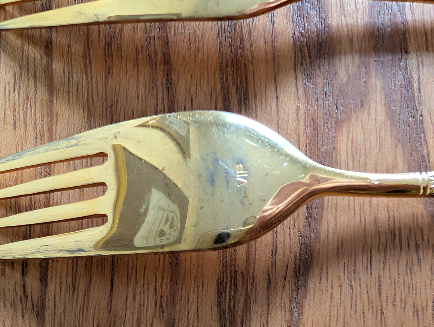 Set of Five Alexia Present VIP Gold Plated Salad Forks