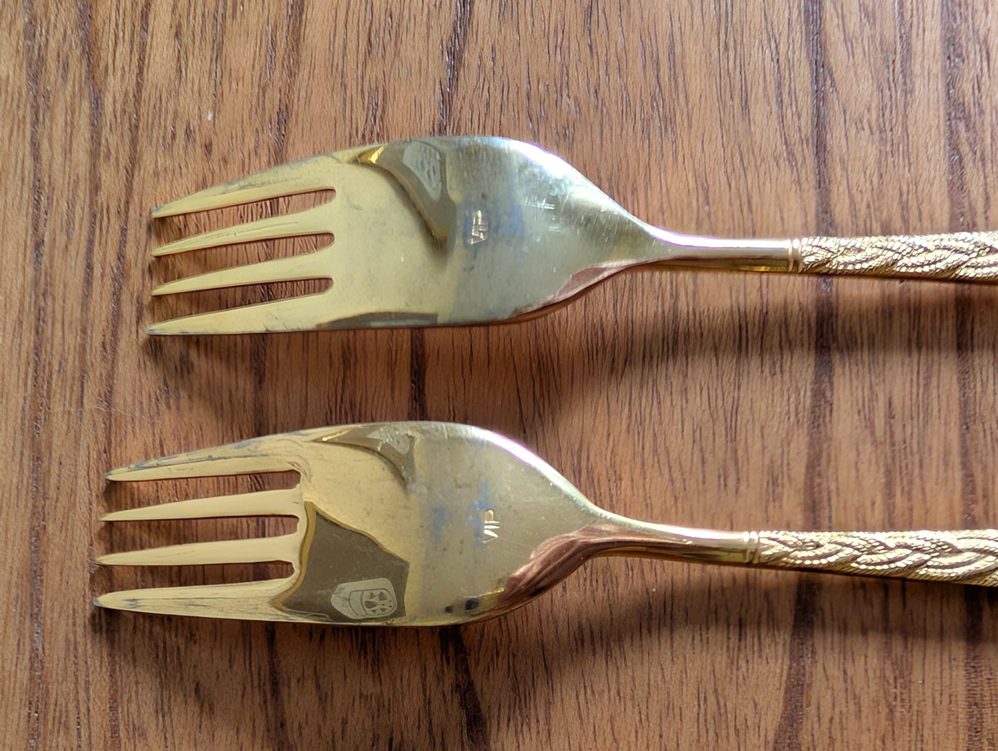Set of Five Alexia Present VIP Gold Plated Salad Forks