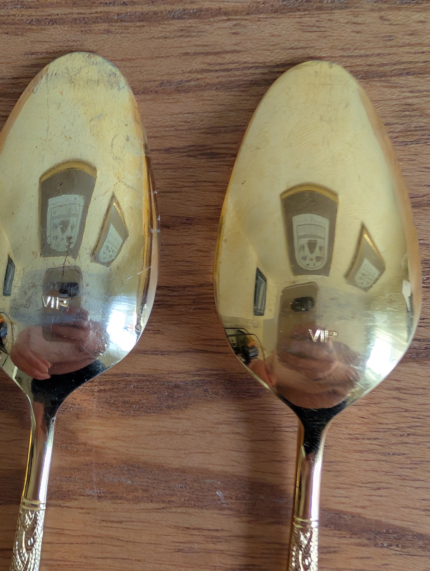 Set of Five Alexia Present VIP Gold Plated Table Spoons