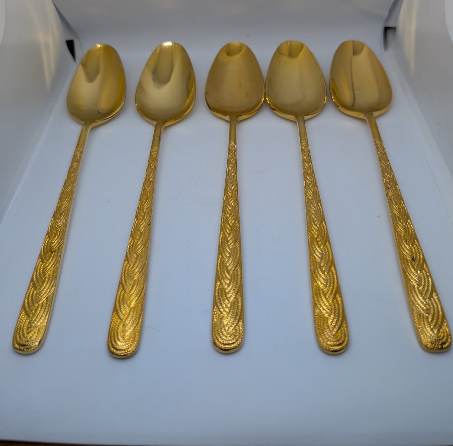 Set of Five Alexia Present VIP Gold Plated Table Spoons