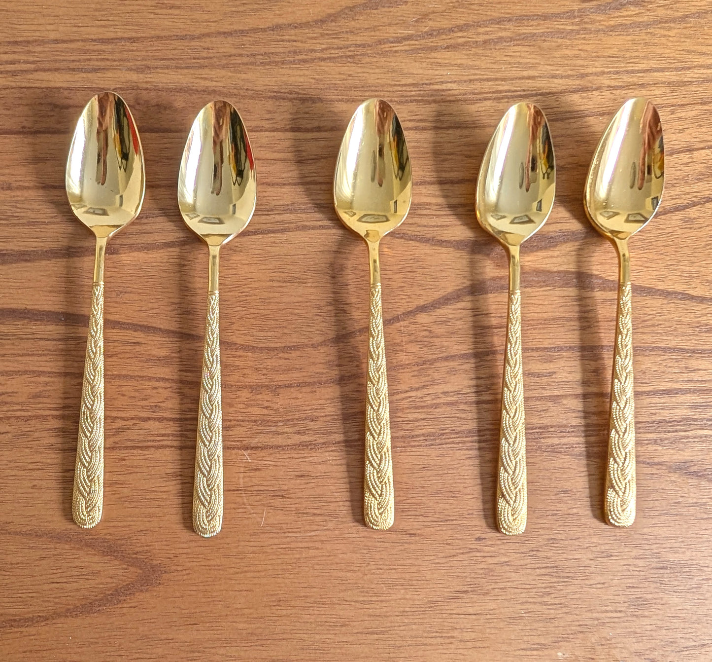 Set of Five Alexia Present VIP Gold Plated Table Spoons