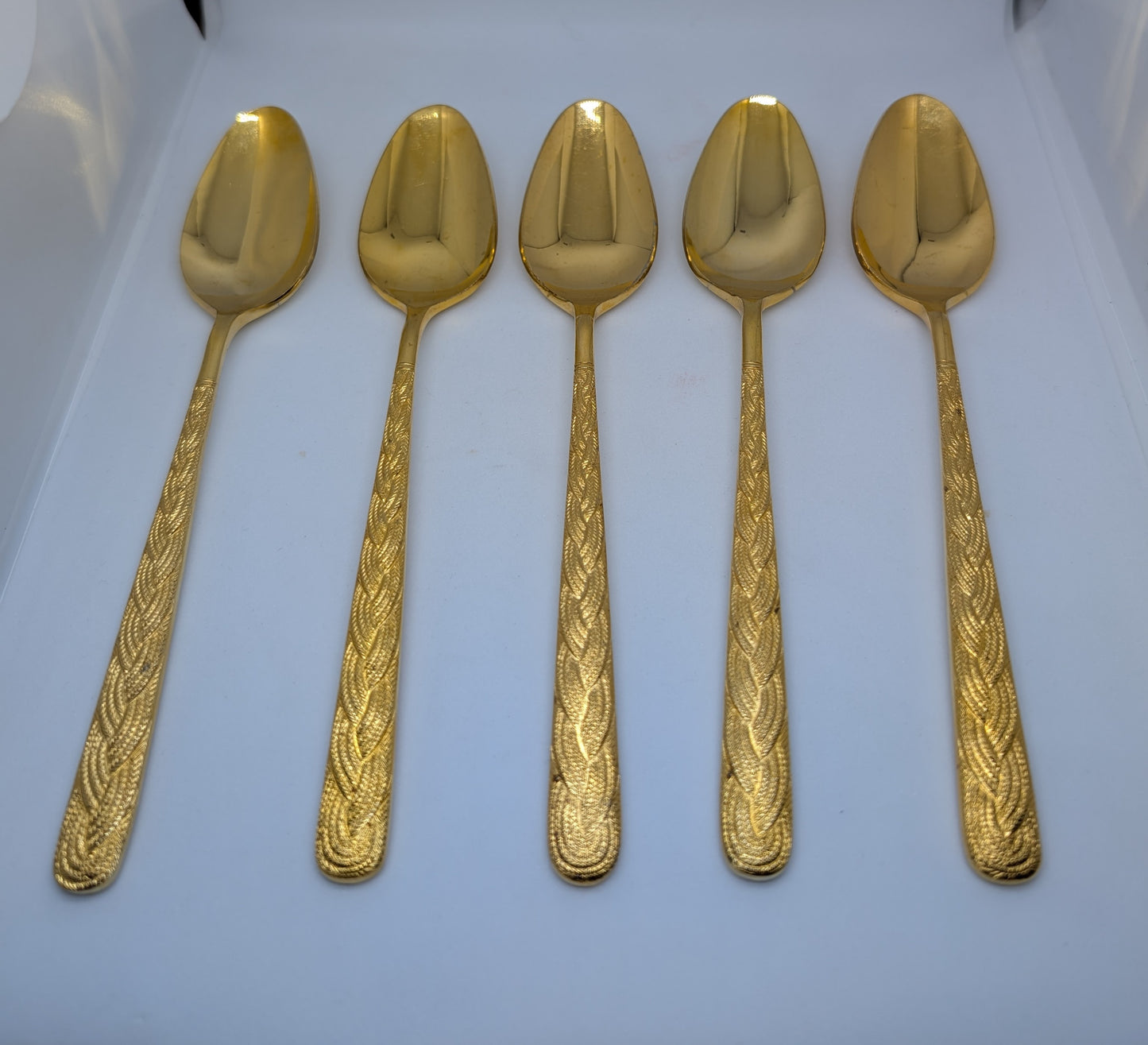 Set of Five Alexia Present VIP Gold Plated Teaspoon