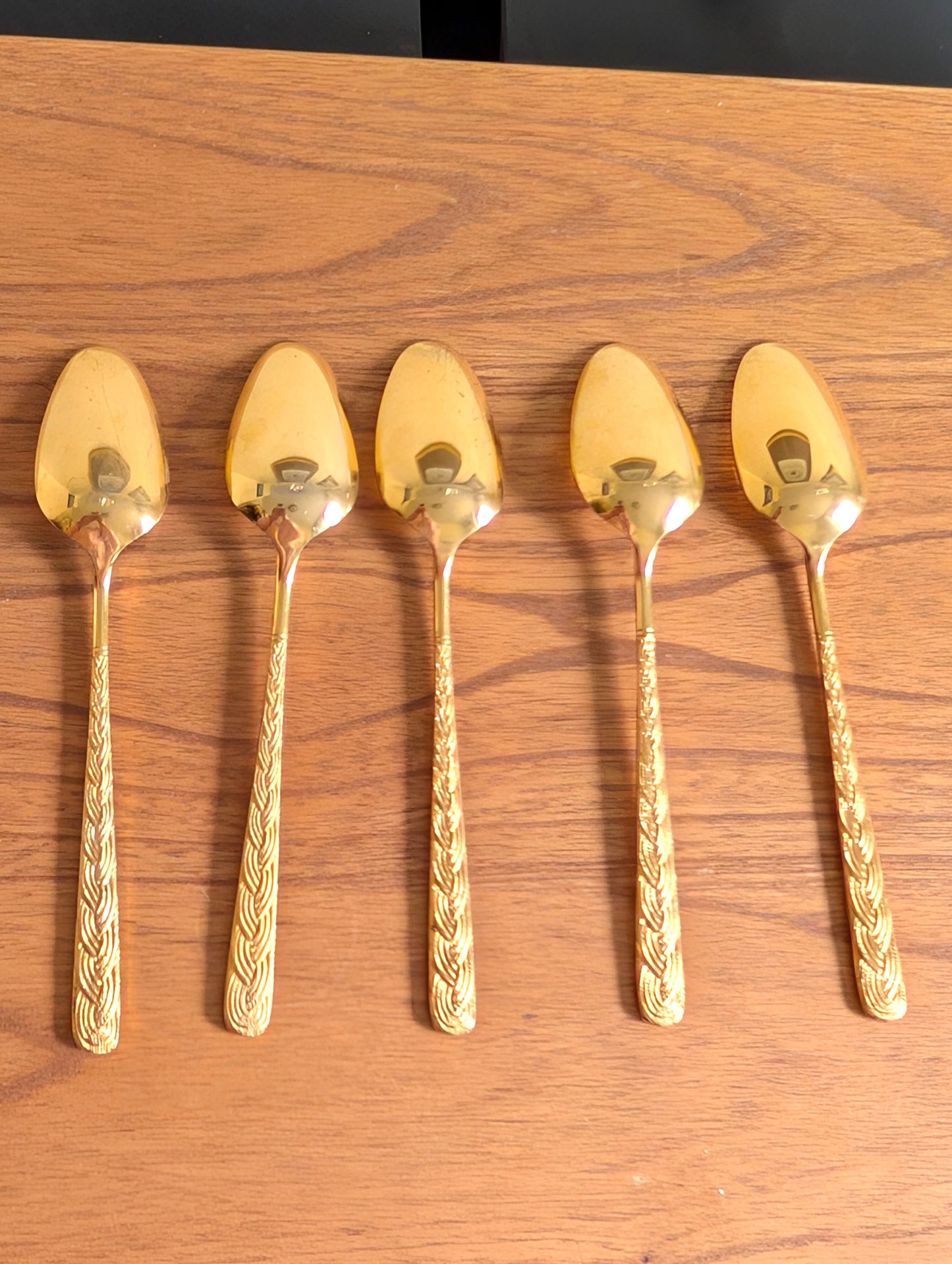 Set of Five Alexia Present VIP Gold Plated Teaspoon