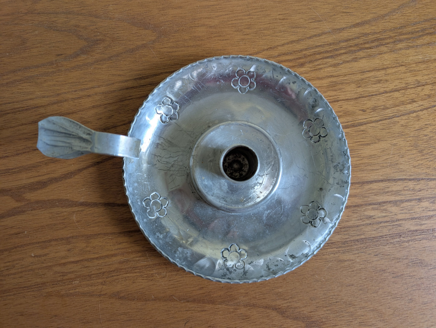 Vintage Rustic Aluminum Candlestick Holder