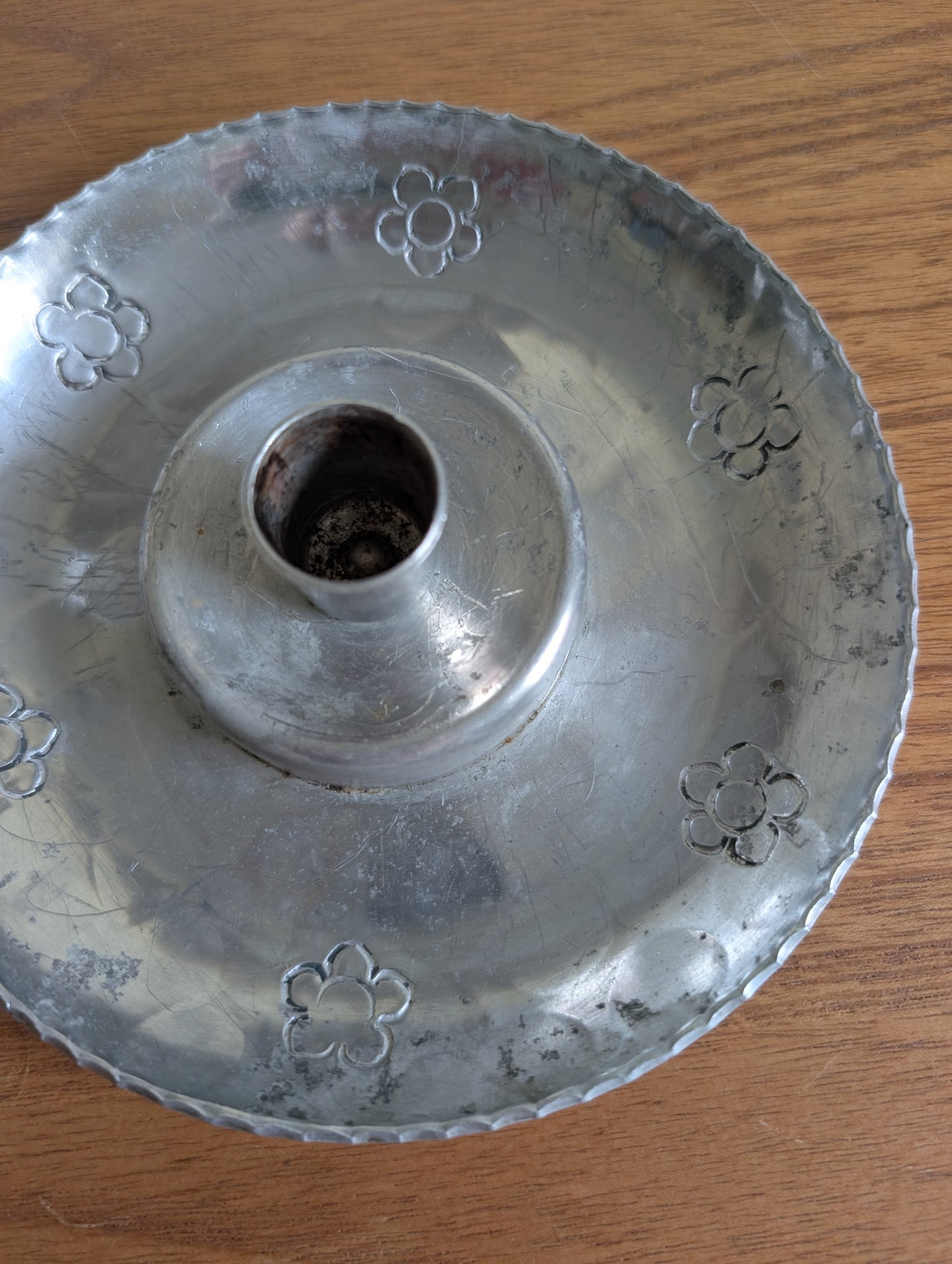 Vintage Rustic Aluminum Candlestick Holder