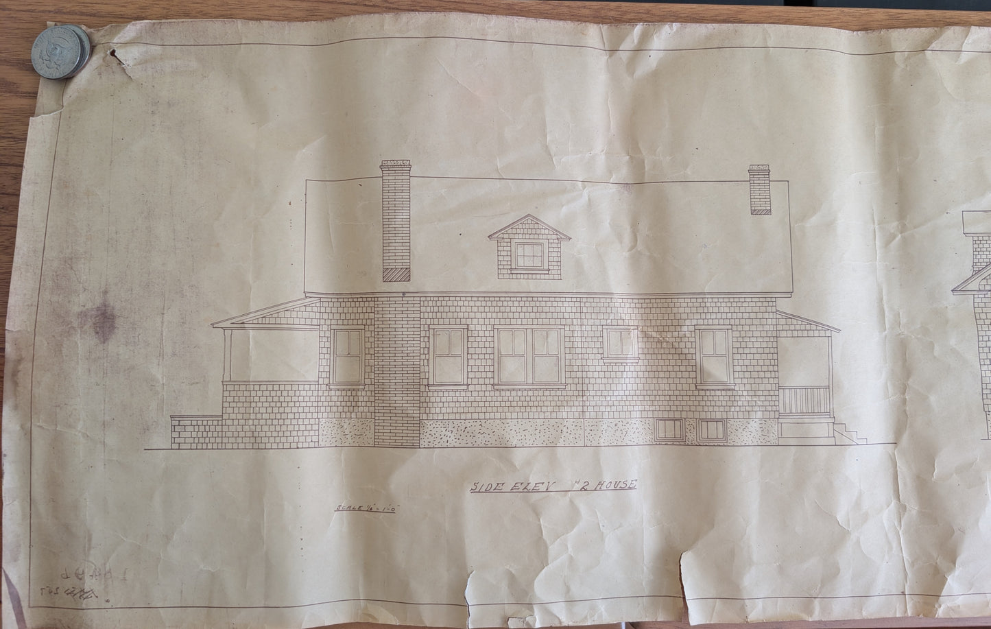 Original Vintage Architectural Drawings MCM Home Bungalow Elevation Plans