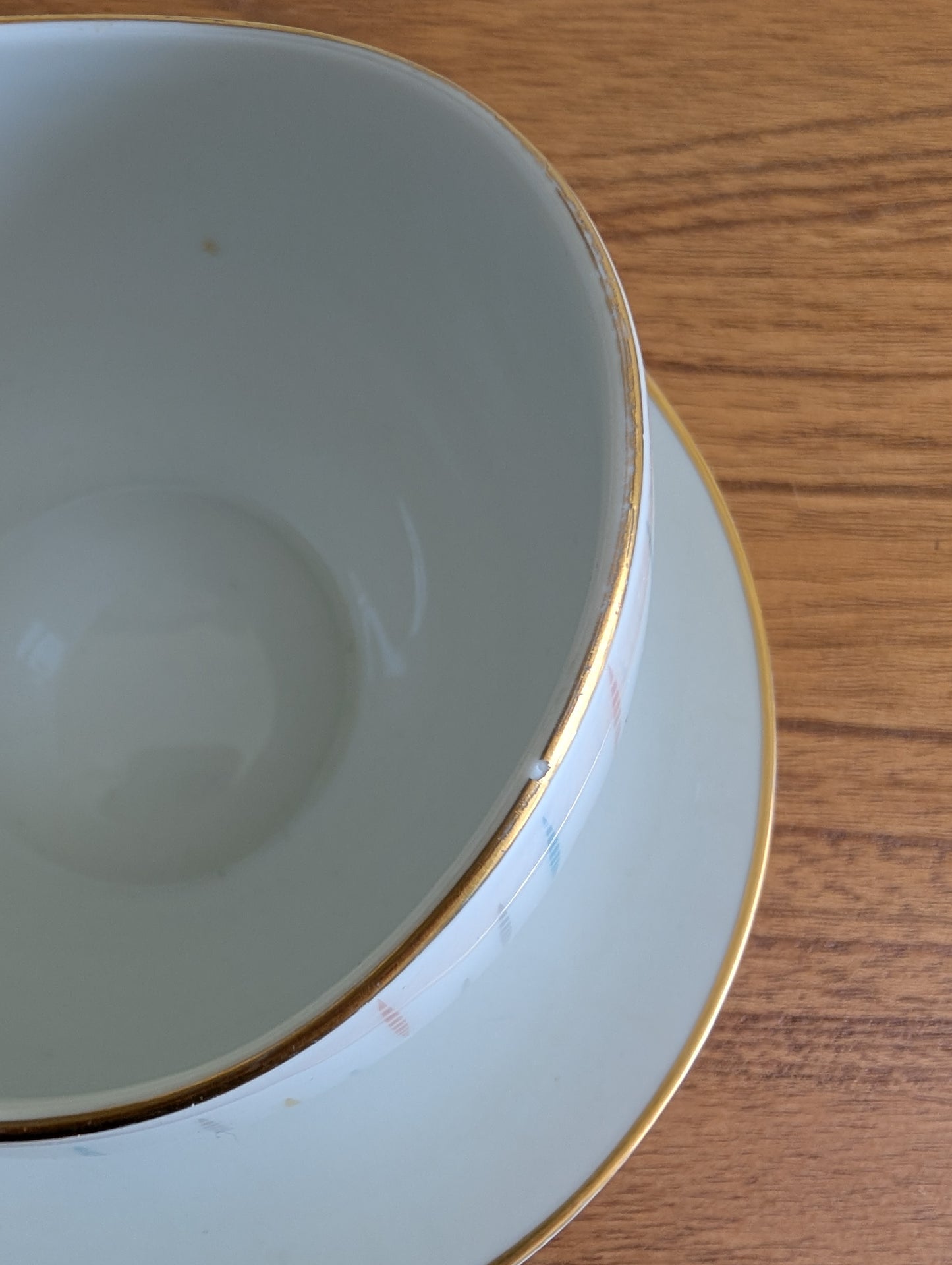MCM Atomic Platter and Gravy Bowl with Gold Rims