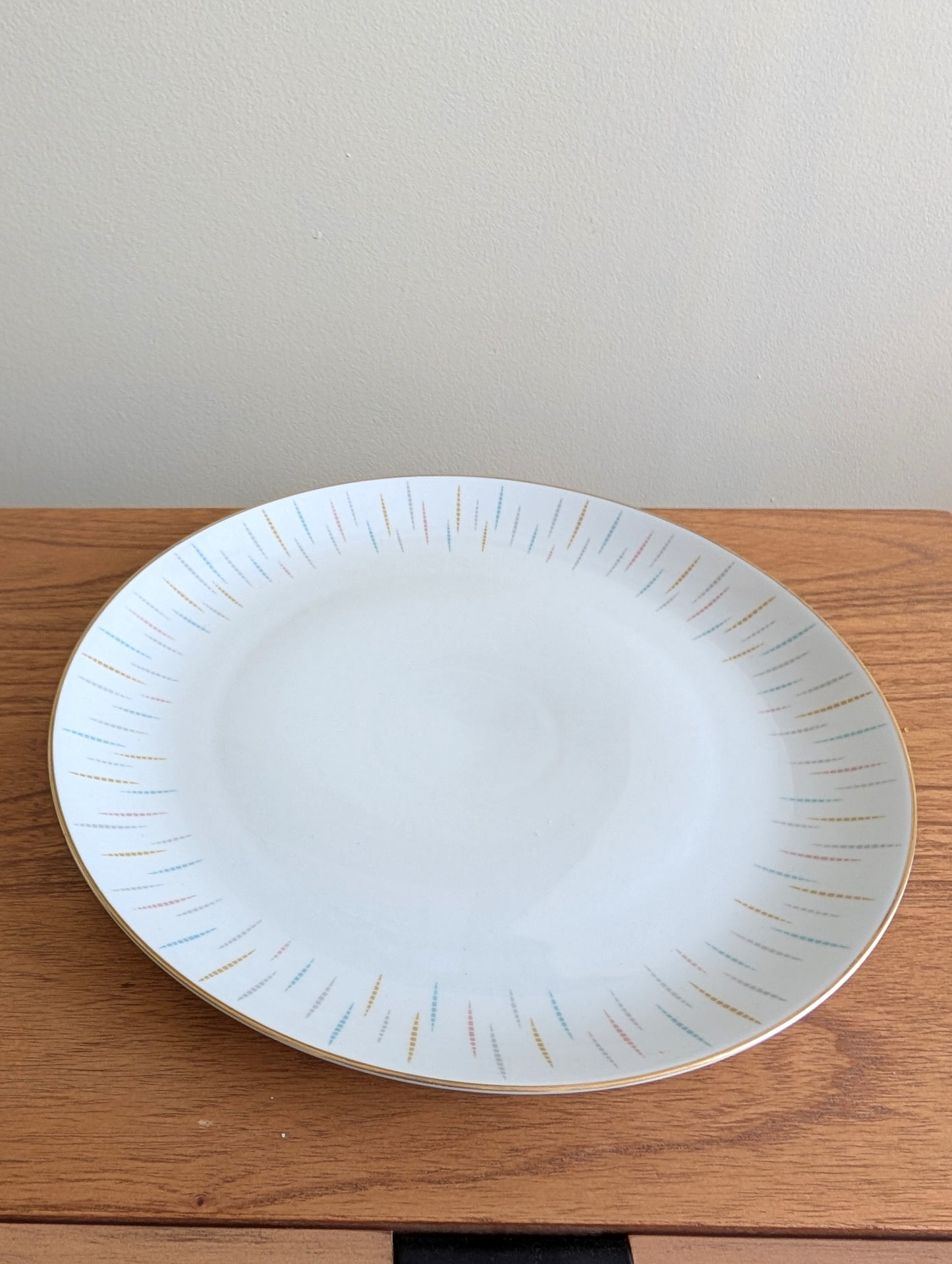 MCM Atomic Platter and Gravy Bowl with Gold Rims