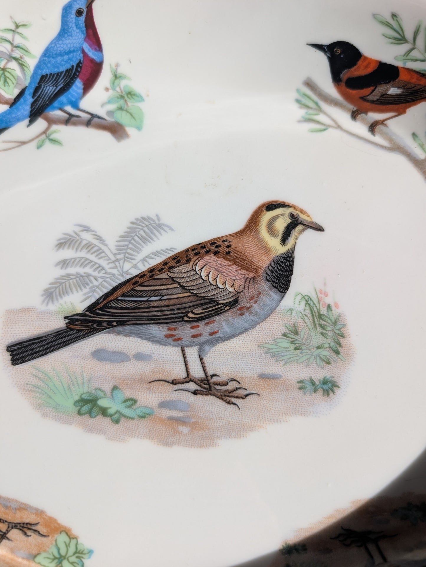 Vintage Louis Lourioux Le Faune Birds Soufflé Casserole Dish Fire Proof Porcelain
