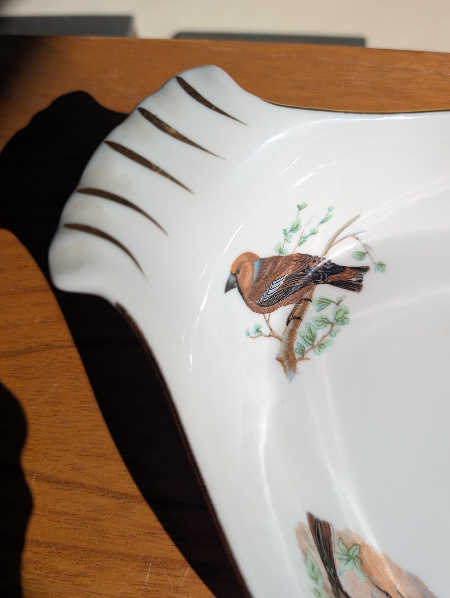 Vintage Louis Lourioux Le Faune Birds Soufflé Casserole Dish Fire Proof Porcelain