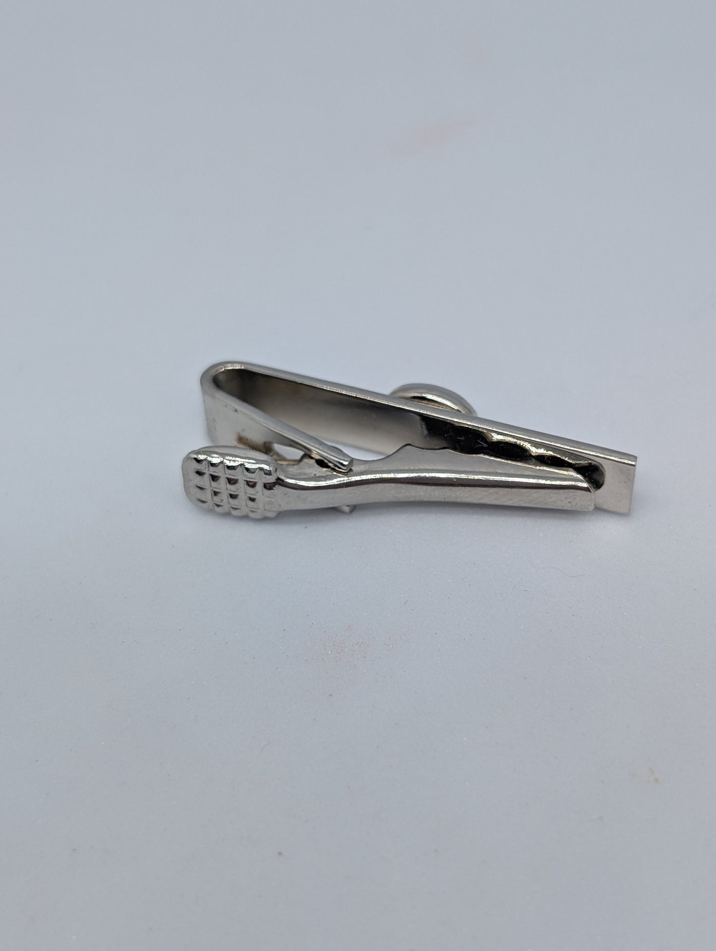 Silver Tone Tie Clip with Black Stone