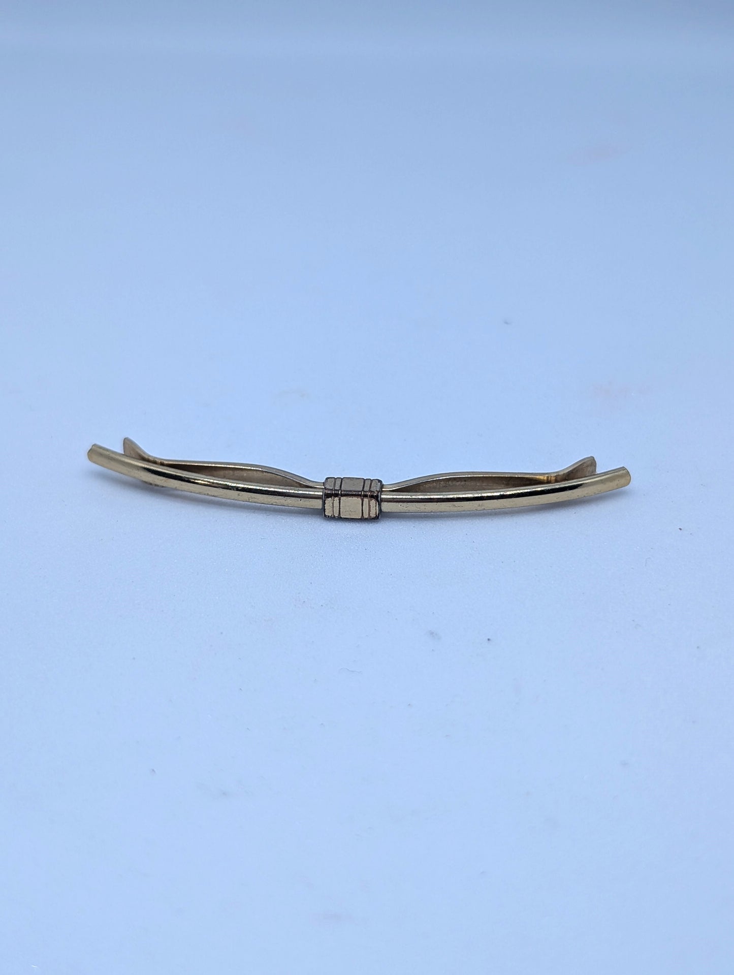Vintage Silver Kreisler Mid Century Tie Bar 2 Inches Wide Bow Shaped Tie Clip