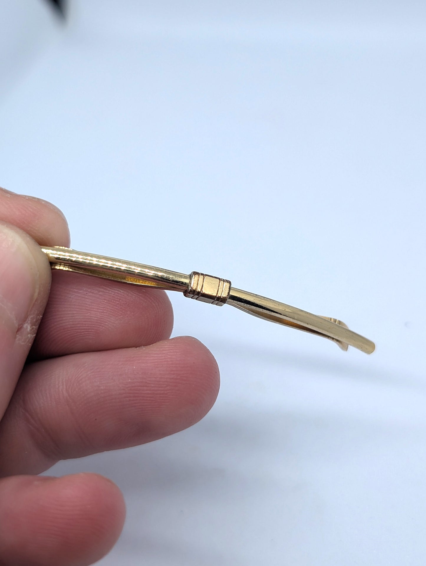 Vintage Silver Kreisler Mid Century Tie Bar 2 Inches Wide Bow Shaped Tie Clip