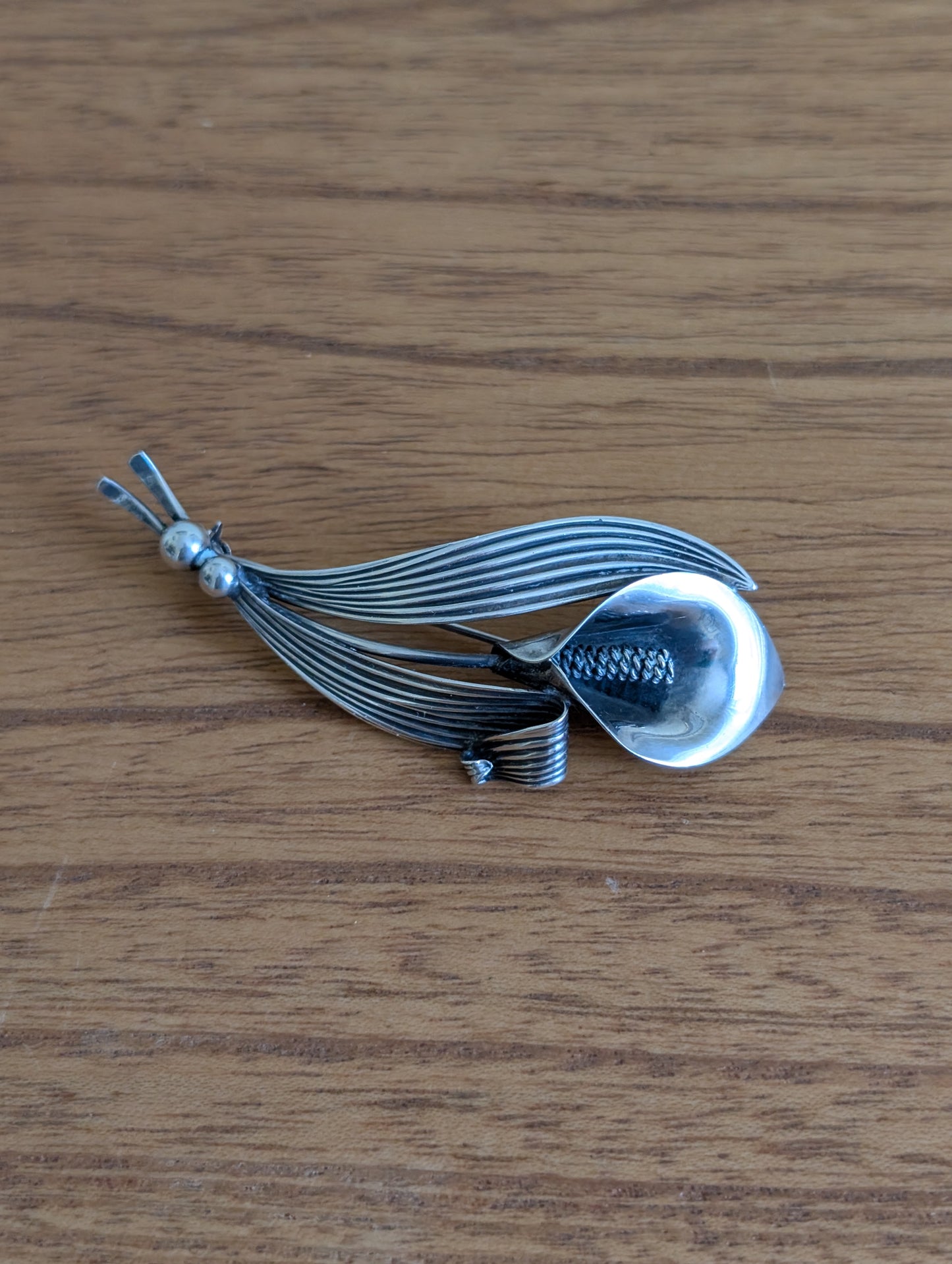 Sterling Calla Lily Pin Brooch