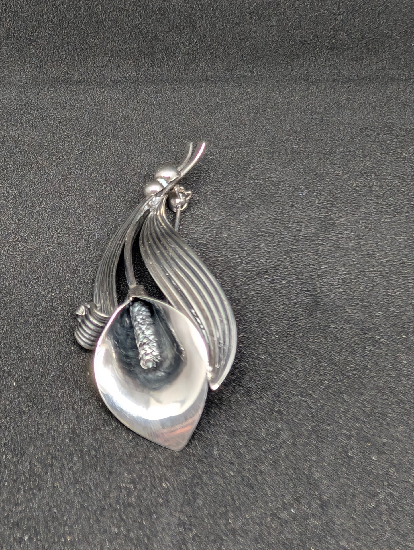 Sterling Calla Lily Pin Brooch
