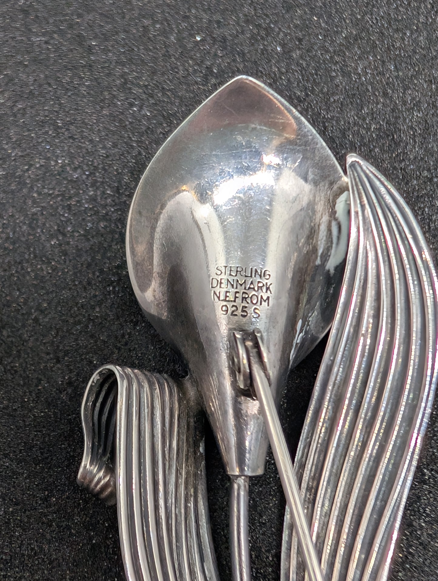 Sterling Calla Lily Pin Brooch