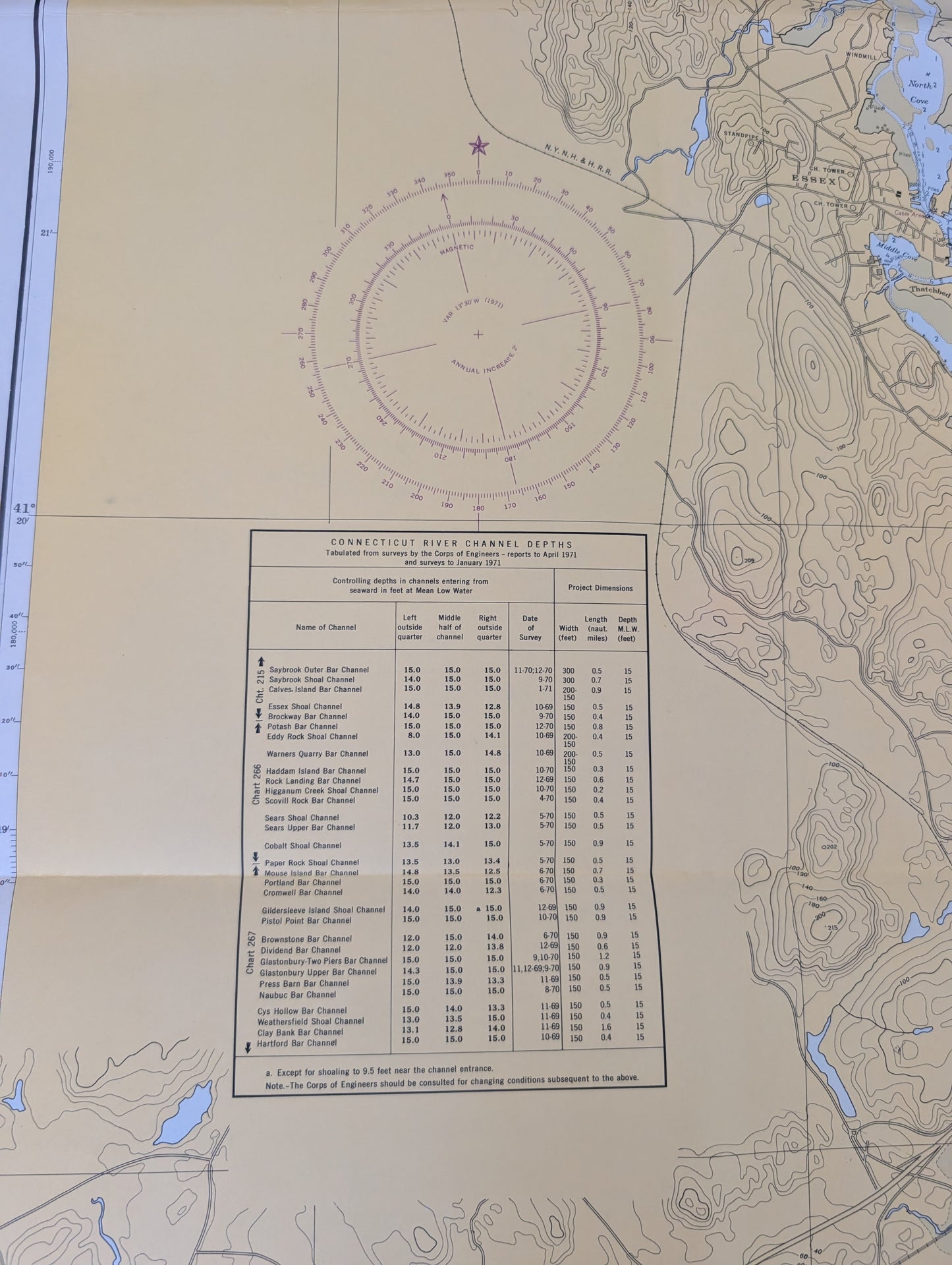 Large Map of the Connecticut River and Long Island Sound