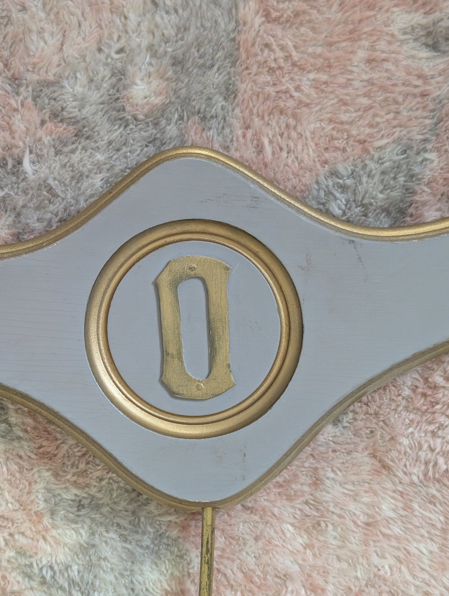 Set Of 4 Hollywood Regency Wooden Hangers Monogrammed D