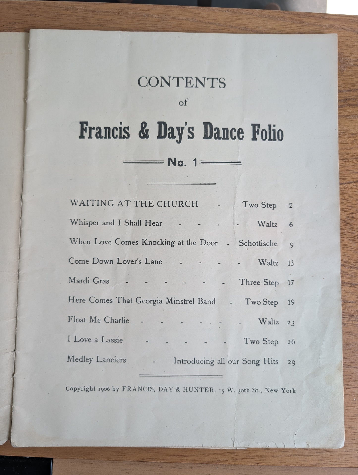 Francis and Day's Dance Folio No 1