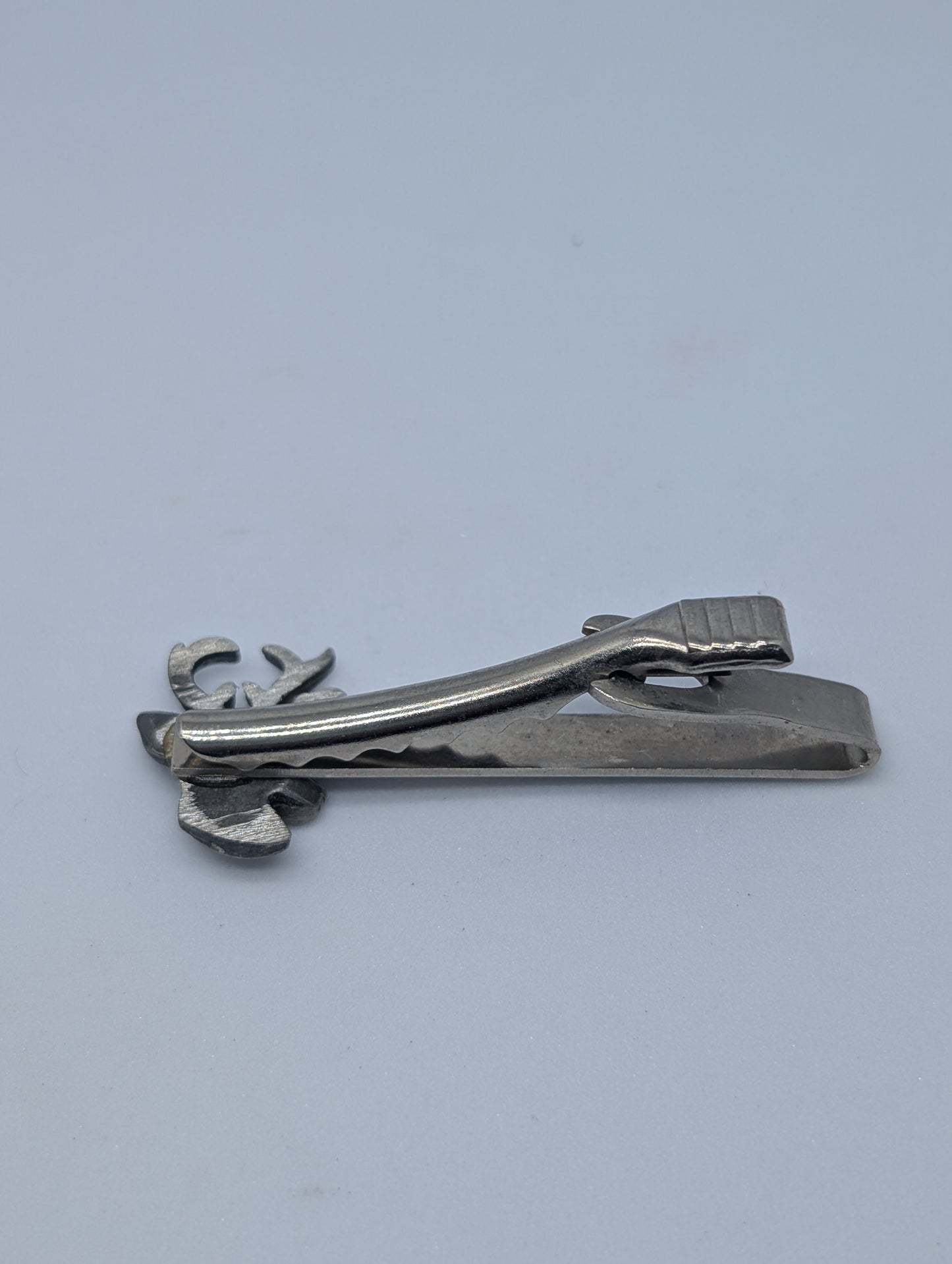 Deer Themed Silver Tone Tie Clip