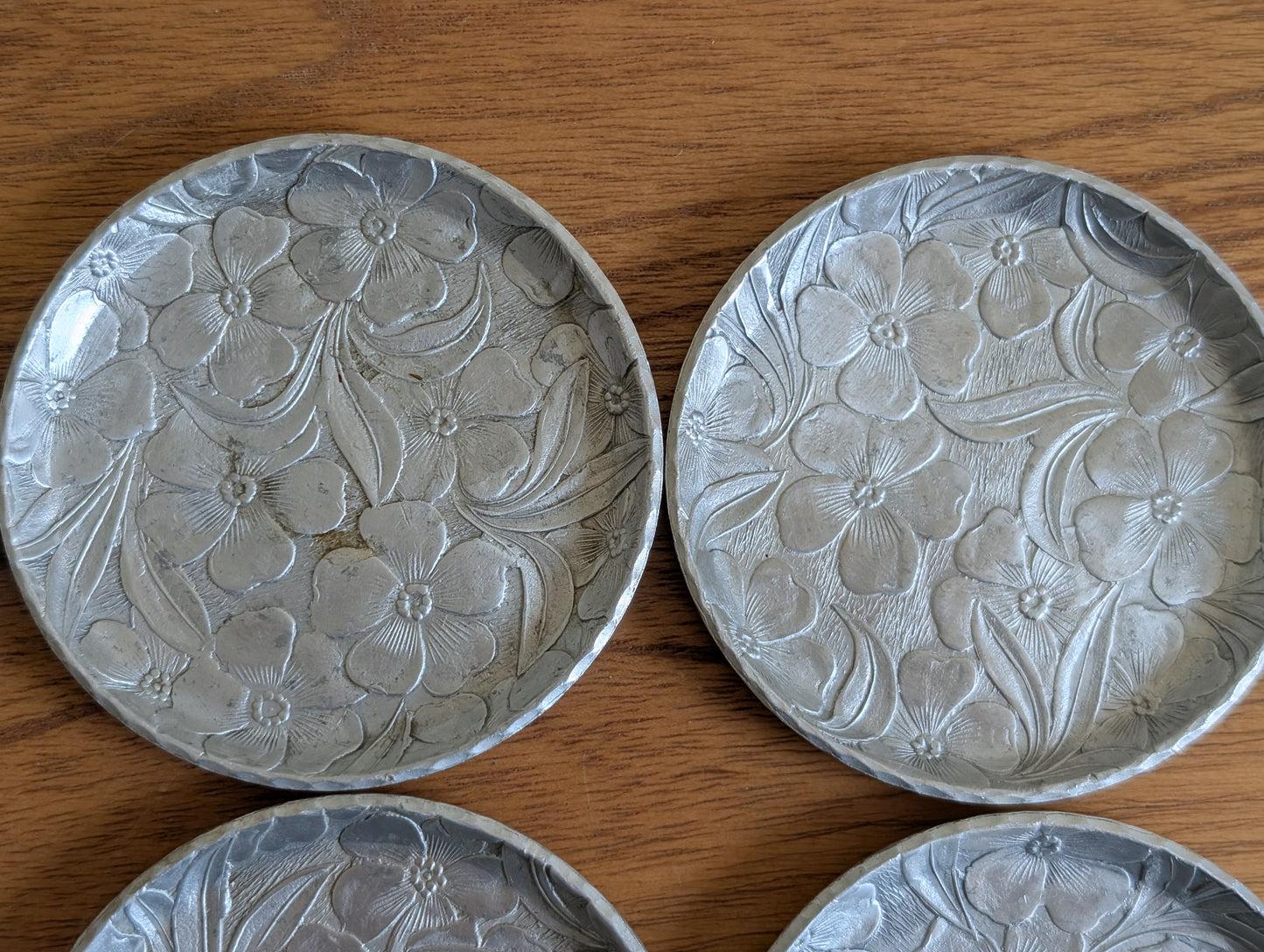 Set of 6 Everlast Forged Aluminum Dogwood Coasters