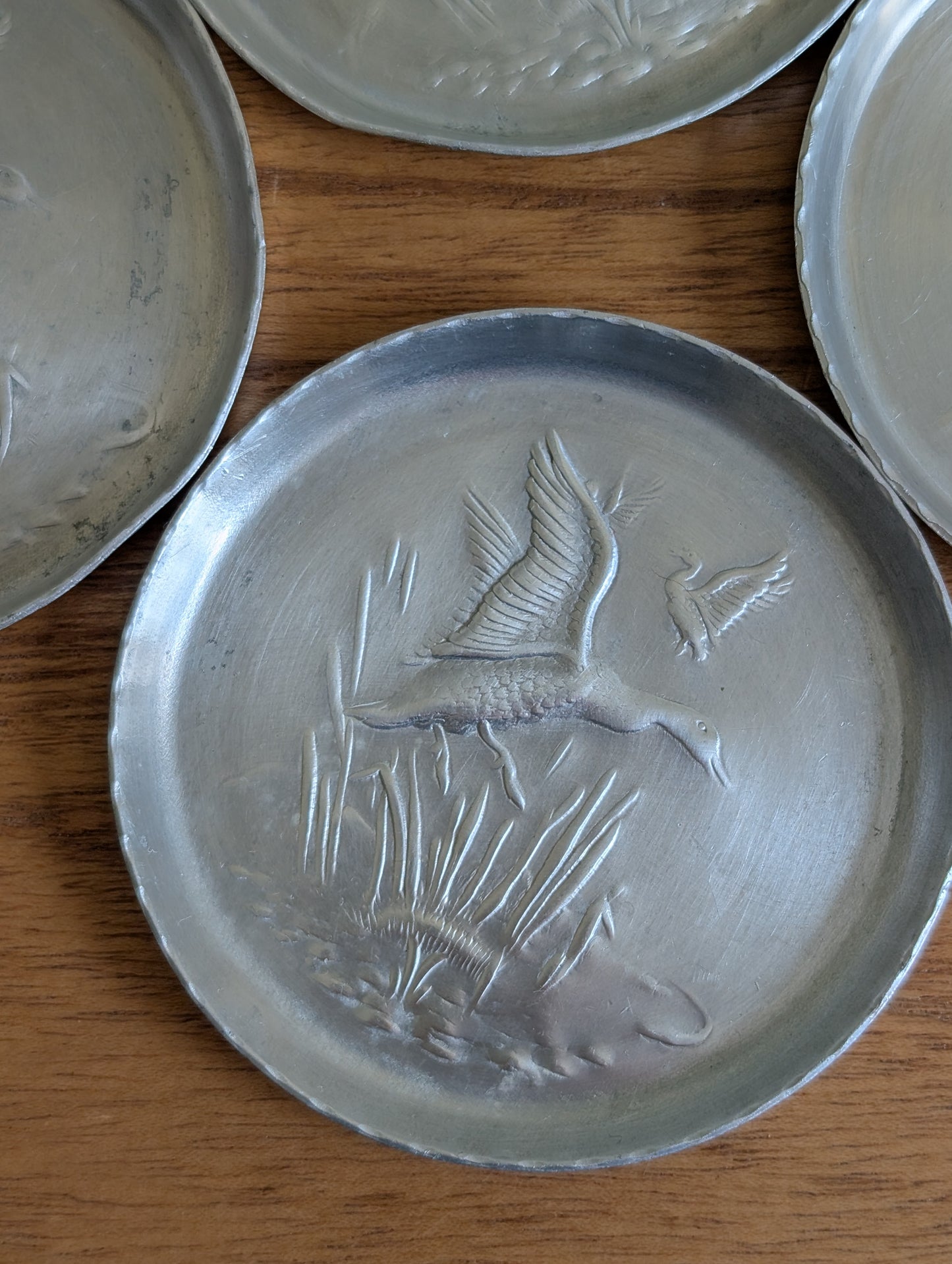 Pressed Aluminum Duck Coasters Set of 4