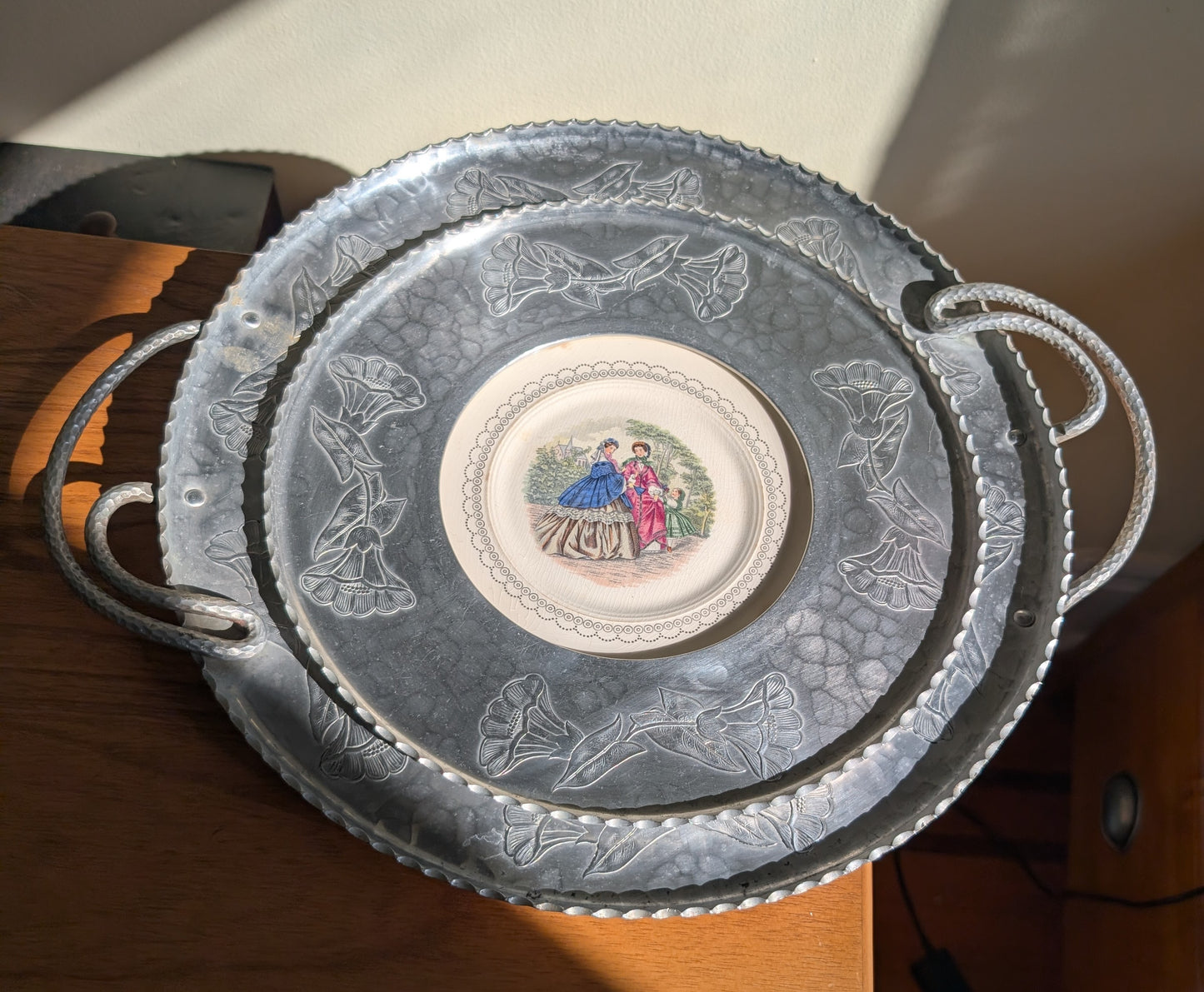 Pair of Farberware Wrought Aluminum Platters