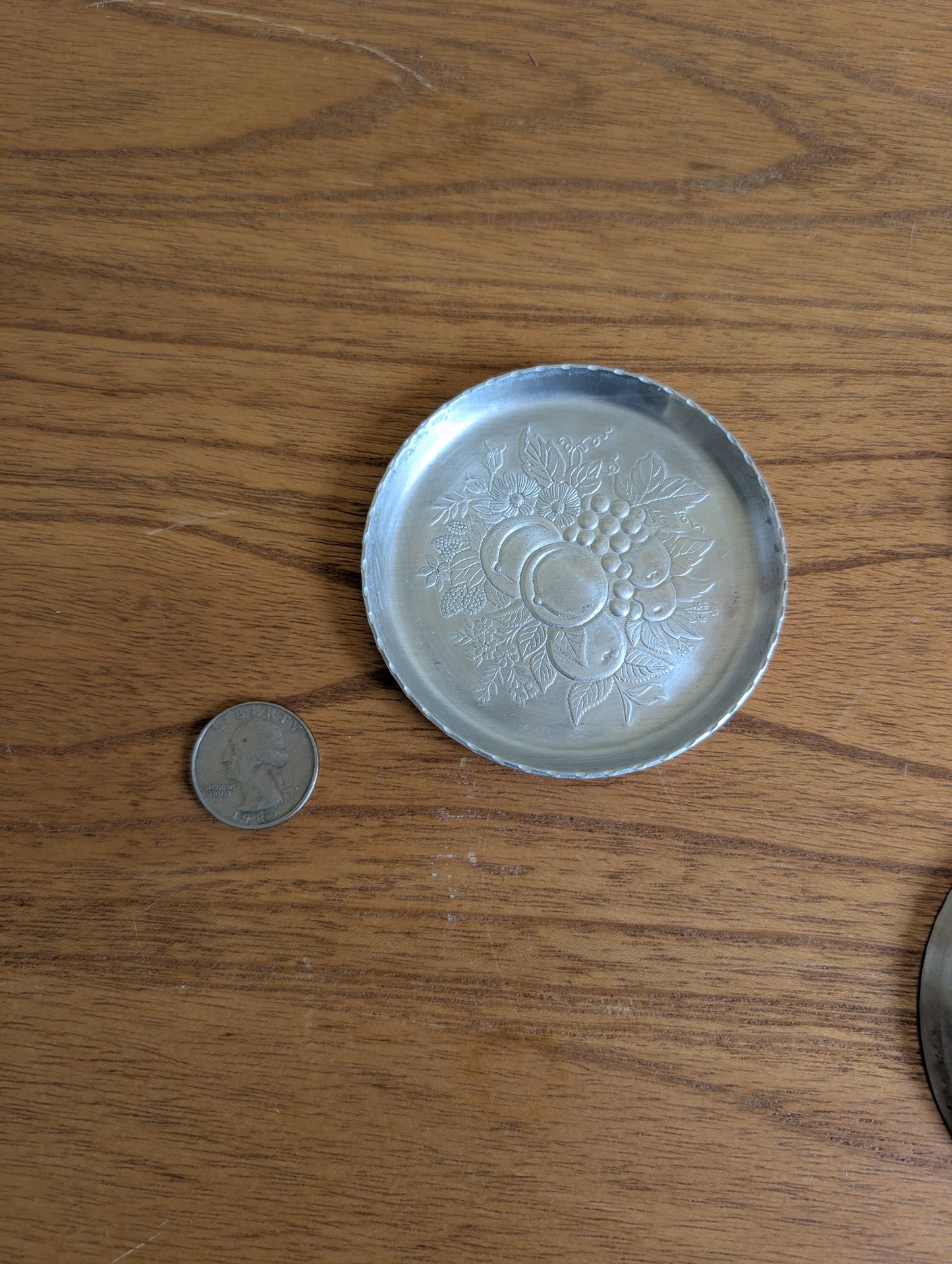 Pressed Aluminum Coasters Set of 4 Fruit and Wildflower