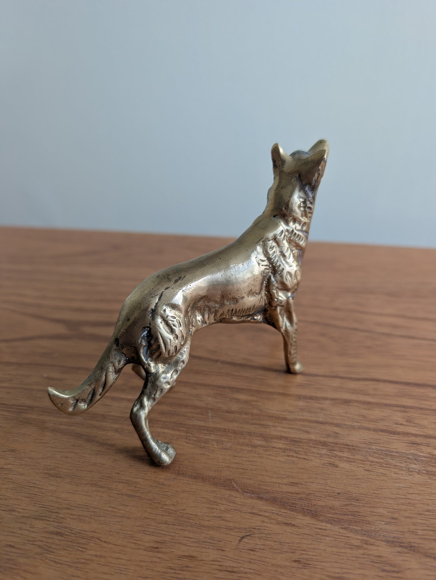 Brass German Shephard Dog Figurine