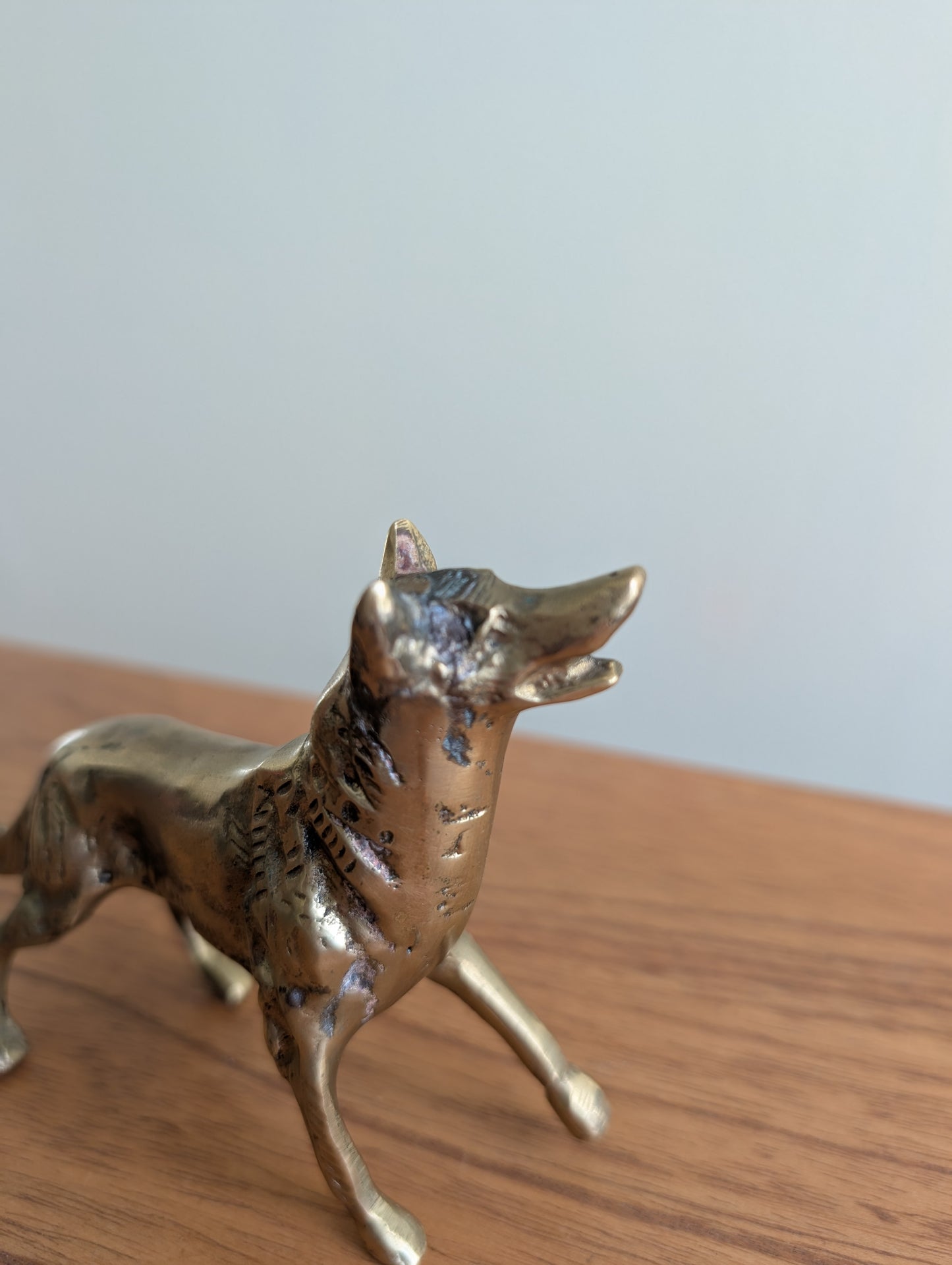 Brass German Shephard Dog Figurine