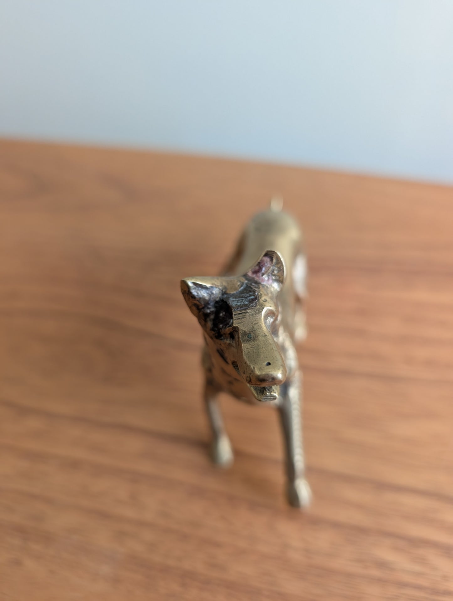 Brass German Shephard Dog Figurine