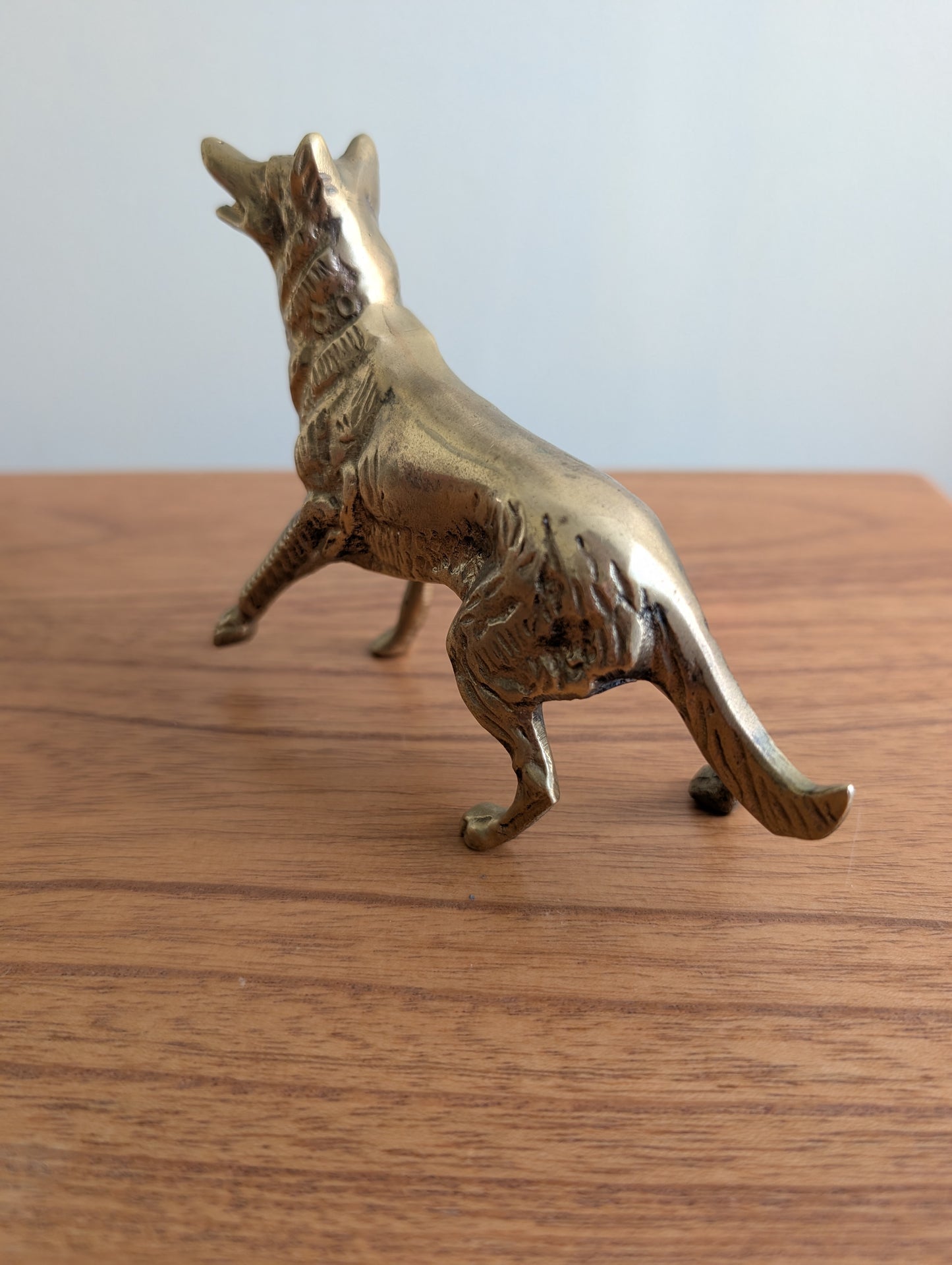 Brass German Shephard Dog Figurine