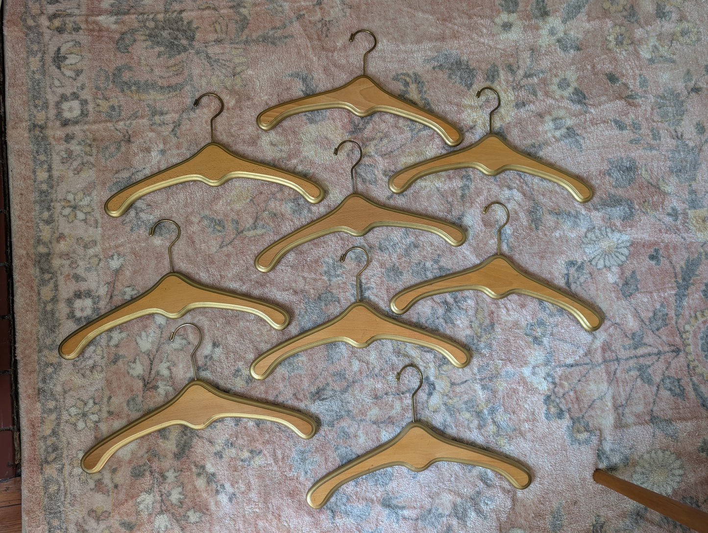 Set Of 9 Vintage Hollywood Regency Hangers Monogrammed D