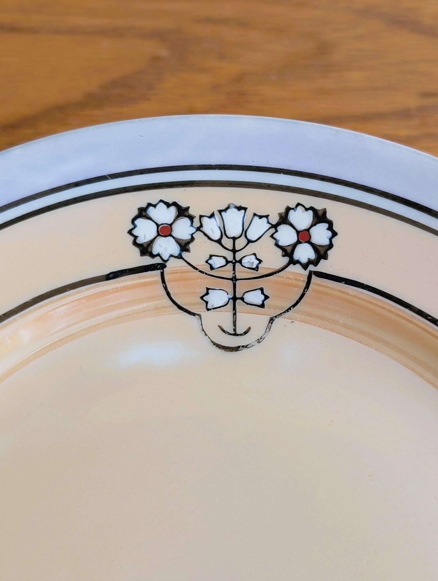 5 Art Deco Hand Painted Japanese Lusterware Salad Plates