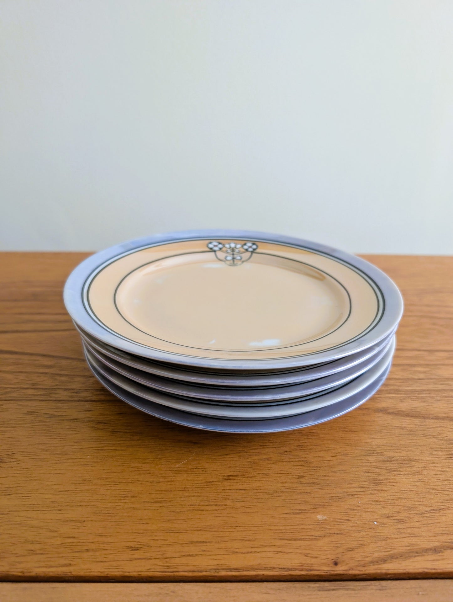 5 Art Deco Hand Painted Japanese Lusterware Salad Plates