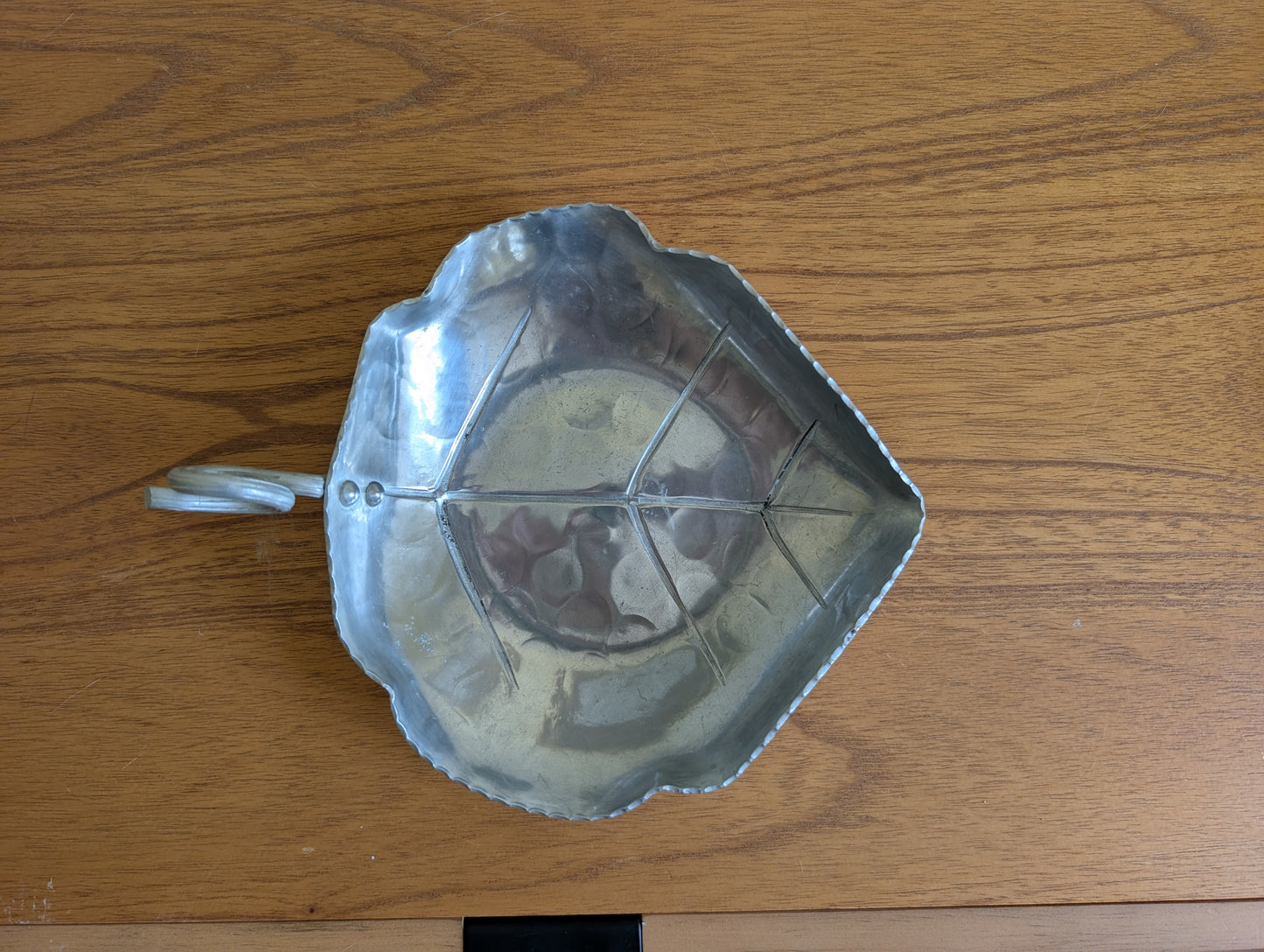 Vintage Buenilum Hammered Aluminum Leaf Dish