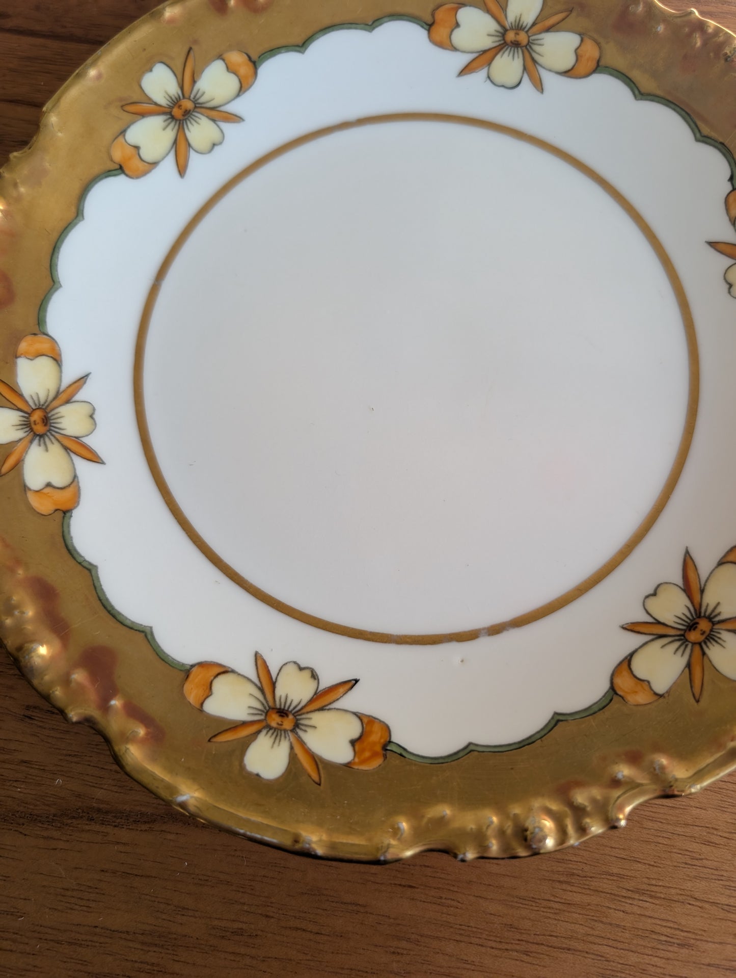 Edwardian LS & S Limoges Gilt Floral 8" Plate Antique