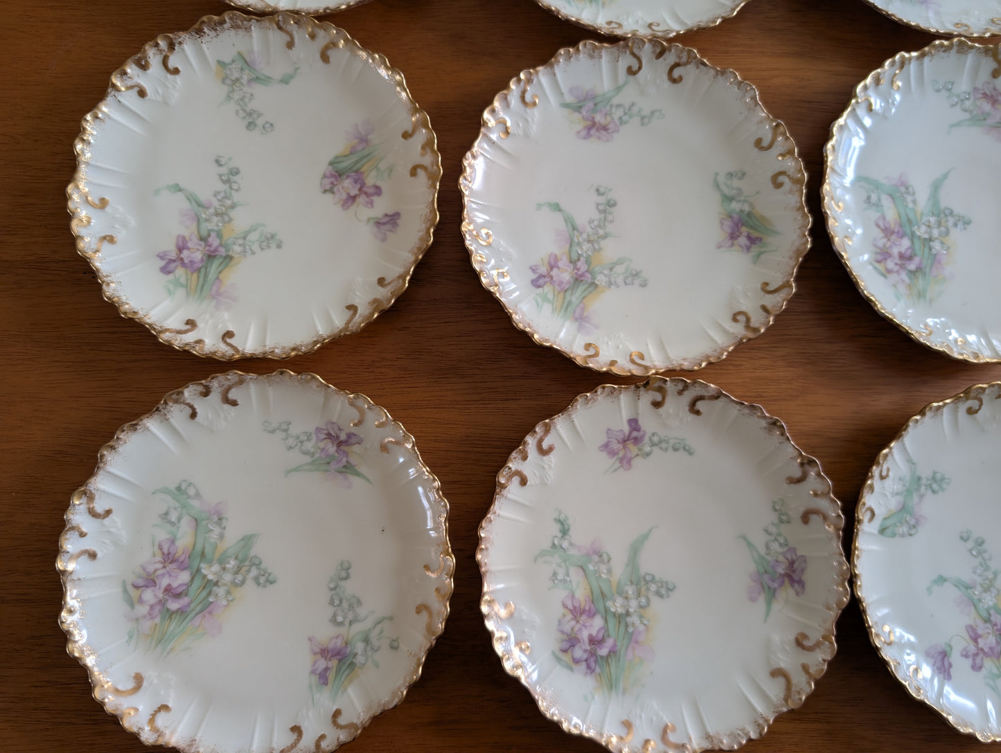 Set of 10 Limoges 6 inch Dessert Plates