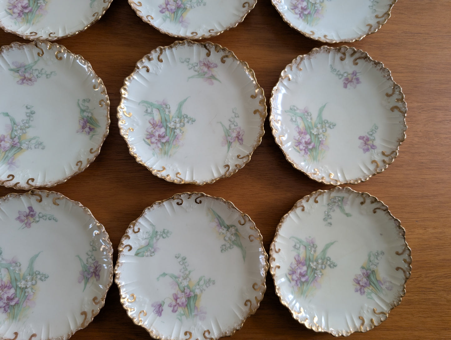 Set of 10 Limoges 6 inch Dessert Plates