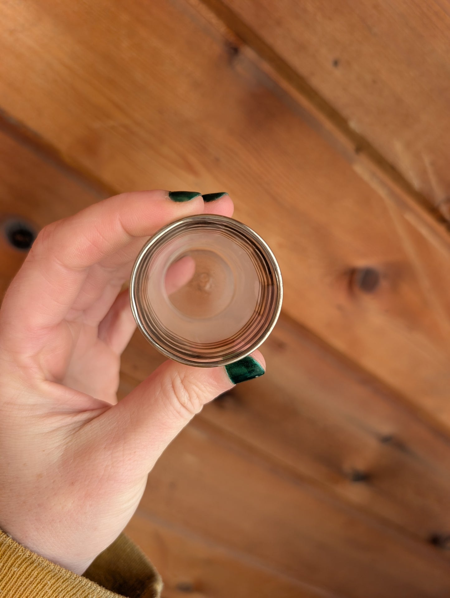 8 Vintage MCM Frosted and Chrome Stripe Cocktail Glasses with Bonus Shot Glasses