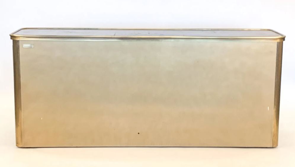 MCM Mastercraft Brass & Burl Wood Credenza