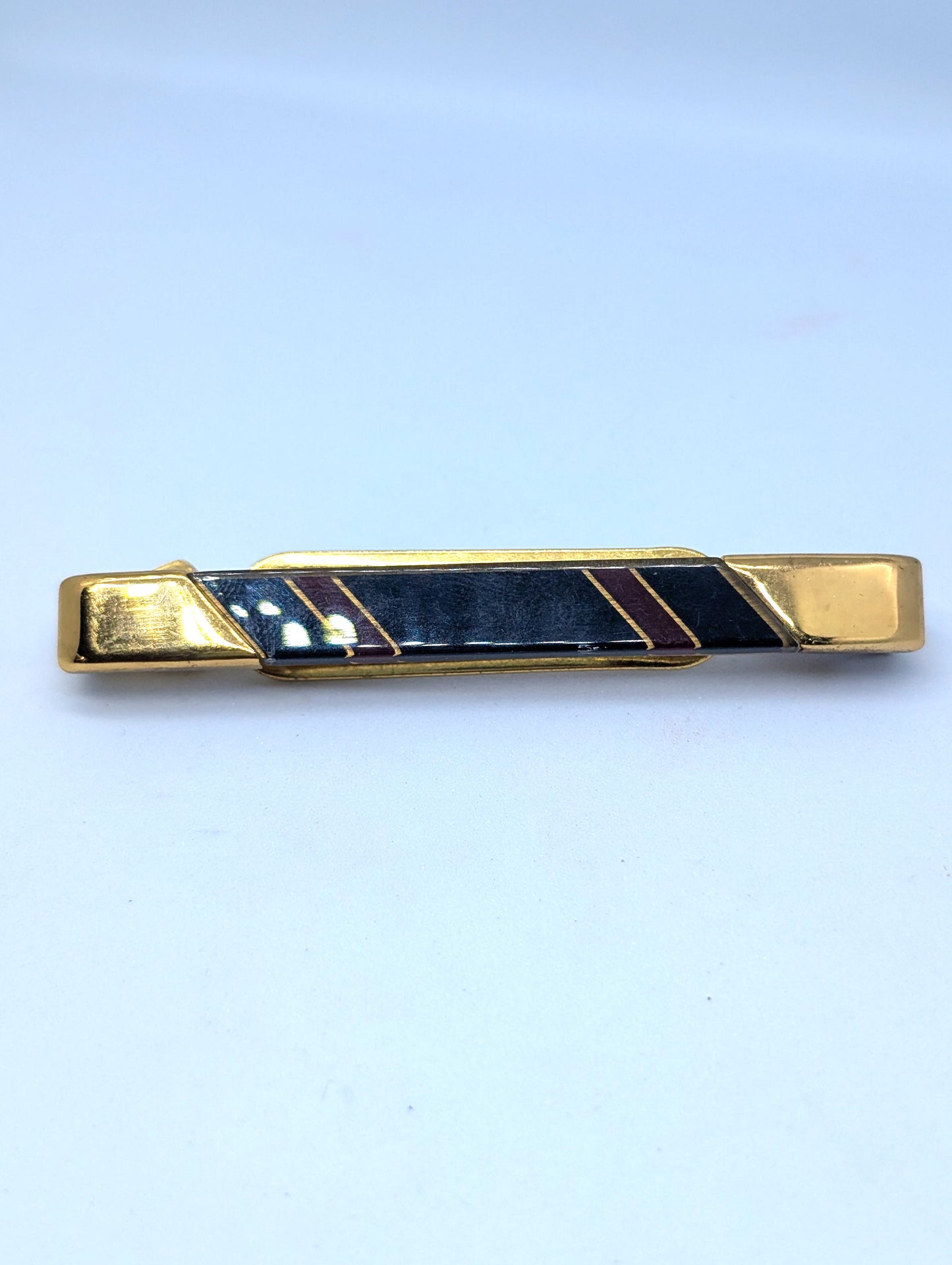 Vintage 80s Tie Clip Gold with Black and Red in Acrylic Design Styled by McCurrach Tie Clip Pats. Pend