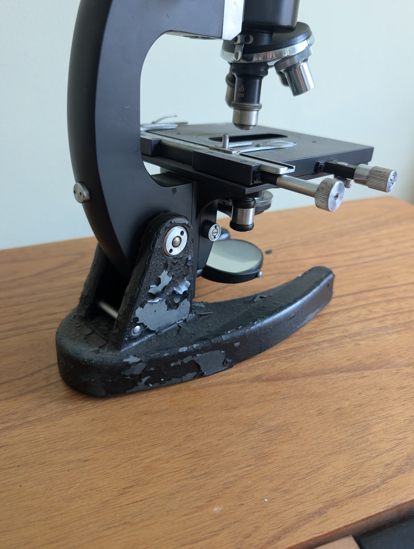 Microscope in Wooden Travel Case