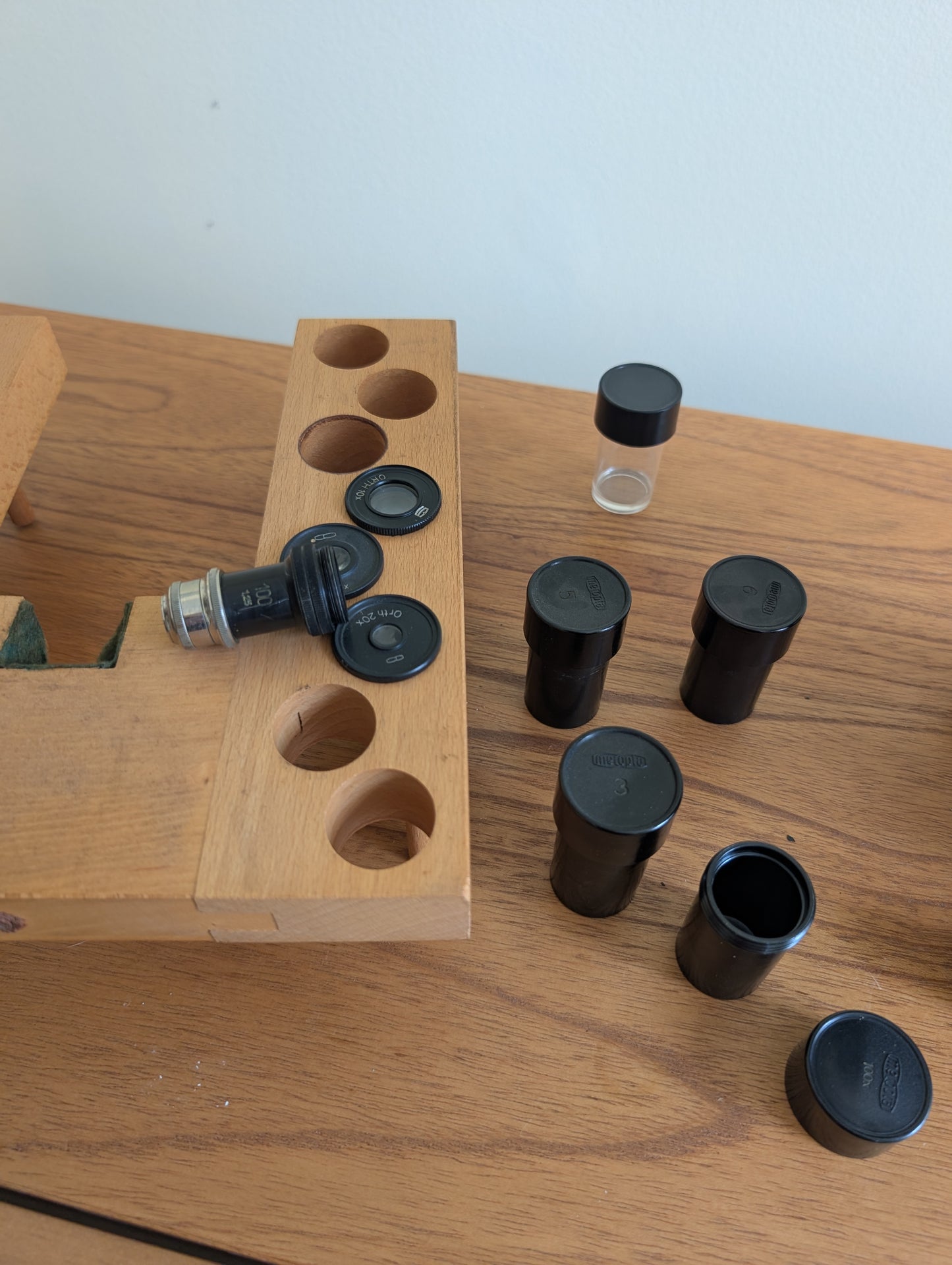 Microscope in Wooden Travel Case
