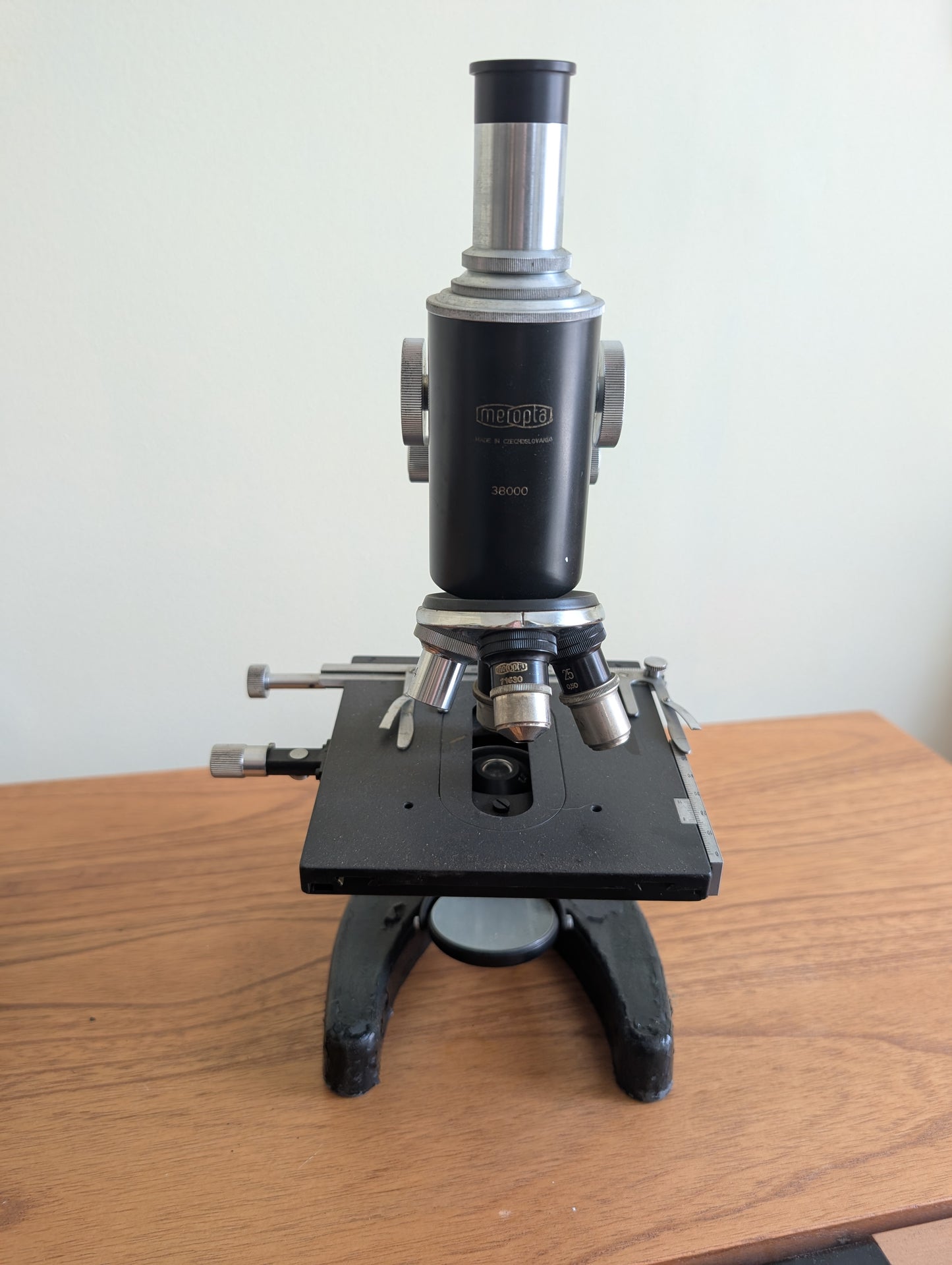Microscope in Wooden Travel Case